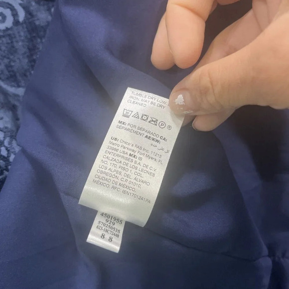 CHICO'S Chenille Jacquard Jacket Size 1 Petite/ Small Mid Length Trench Winter - Picture 7 of 7